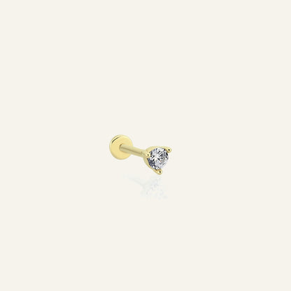 Dot Tek Taşlı Altın Kulak Piercing