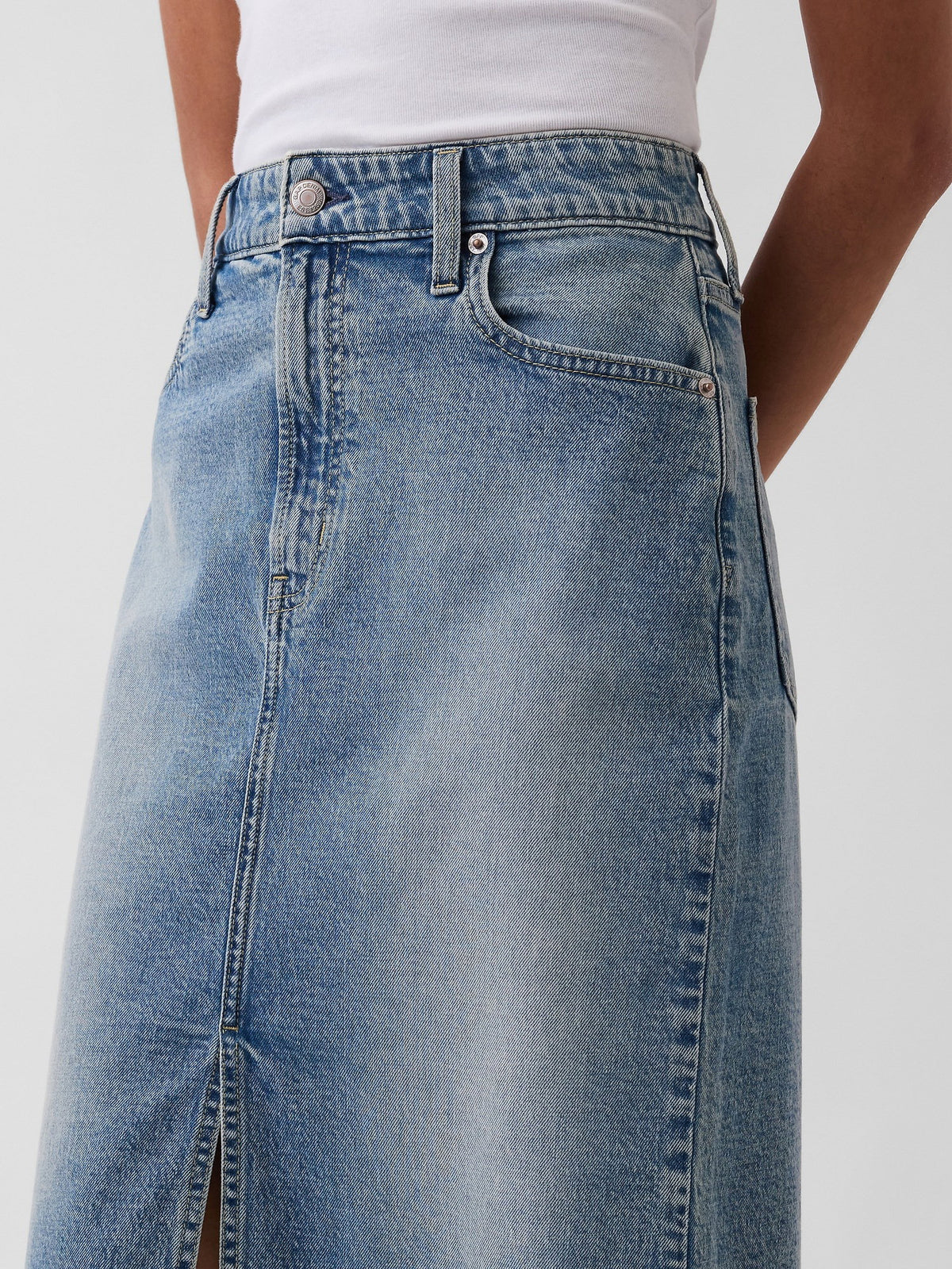 Mavi High Rise Denim Midi Kalem Etek