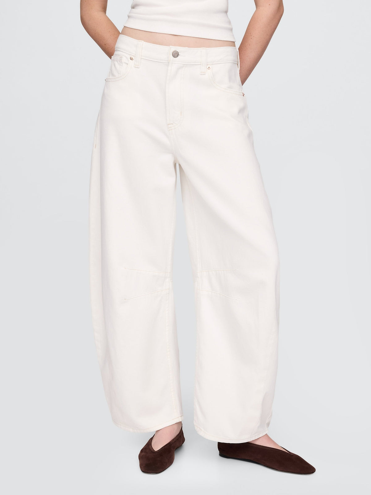 Kırık Beyaz High Rise Ultrasoft Horseshoe Jean Pantolon