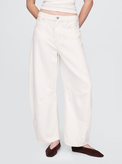Kırık Beyaz High Rise Ultrasoft Horseshoe Jean Pantolon