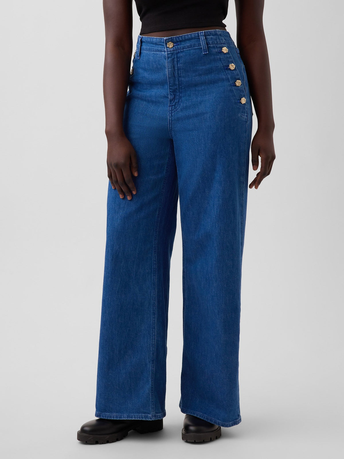 Mavi Gap × Hfr High Rise Pintuck Stride Wide-leg Jean Pantolon By Atelier Ndigo