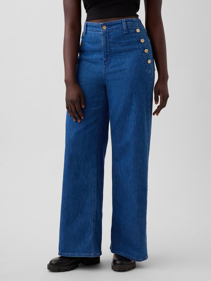 Mavi Gap × Hfr High Rise Pintuck Stride Wide-leg Jean Pantolon By Atelier Ndigo