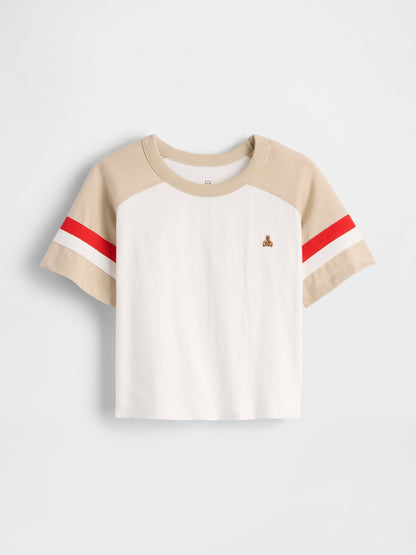 Beyaz Raglan Futbol T-shirt