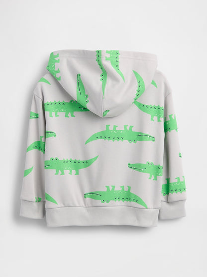 Gri Relaxed Logo Fransız Havlu Kumaş Sweatshirt