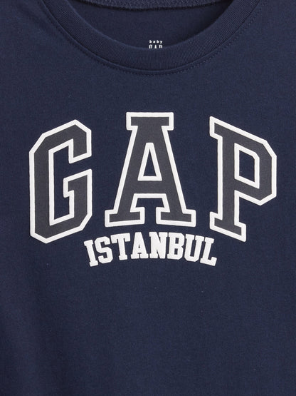 Lacivert Gap Istanbul Logo T-shirt