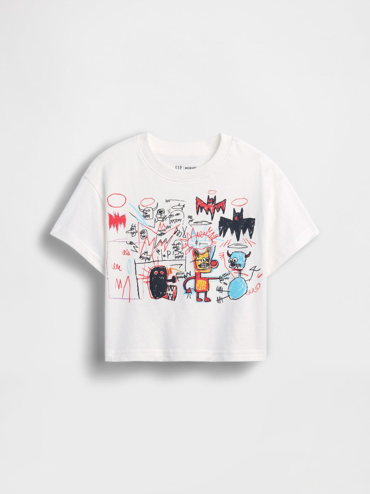 Beyaz Jean-michel Basquiat Grafik Baskılı T-shirt
