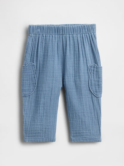 Mavi Pamuklu Gauze Brannan Bear Pantolon