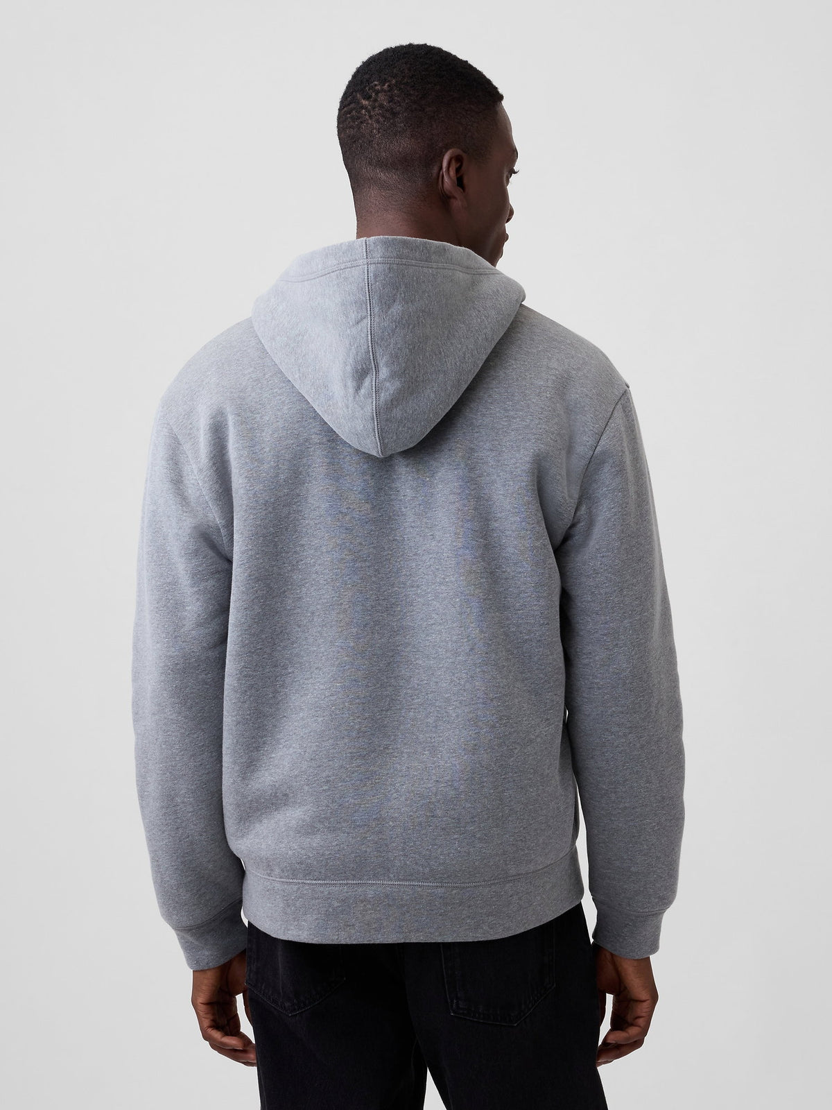 Gri Relaxed Gap Logo Sherpa Astarlı Fermuarlı Sweatshirt