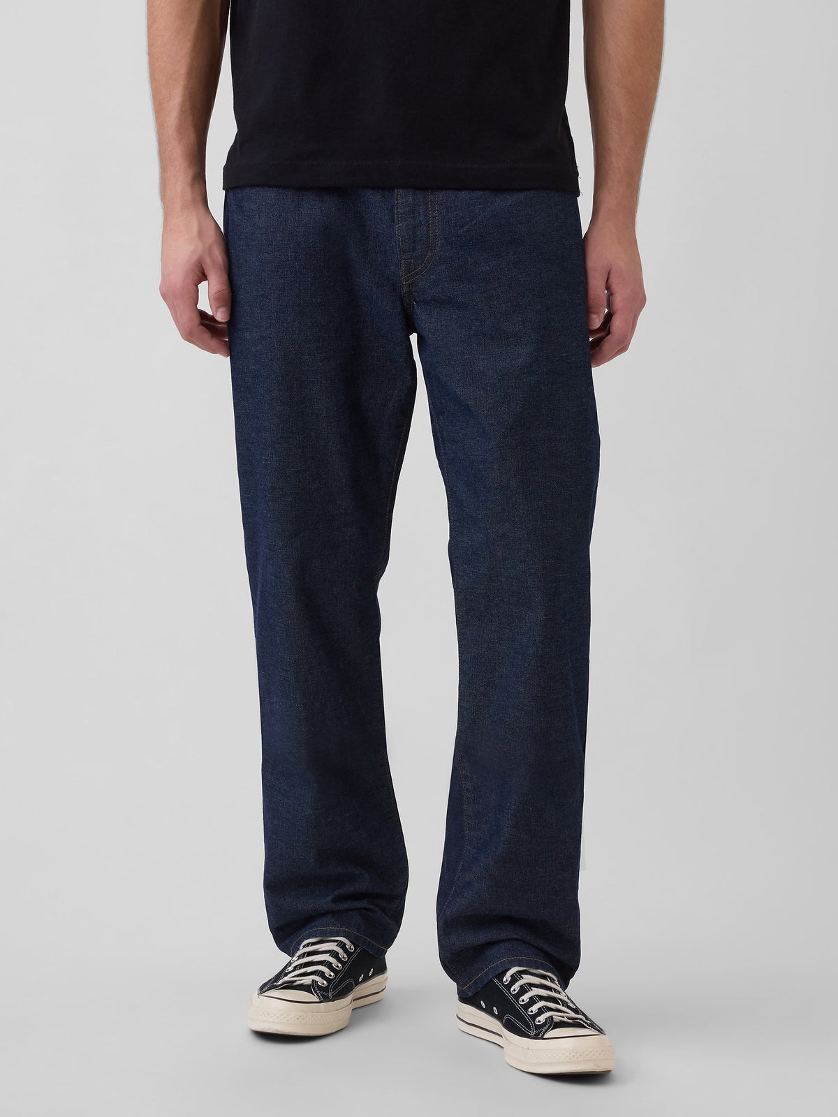 Koyu Mavi Relaxed Straight Jean Pantolon