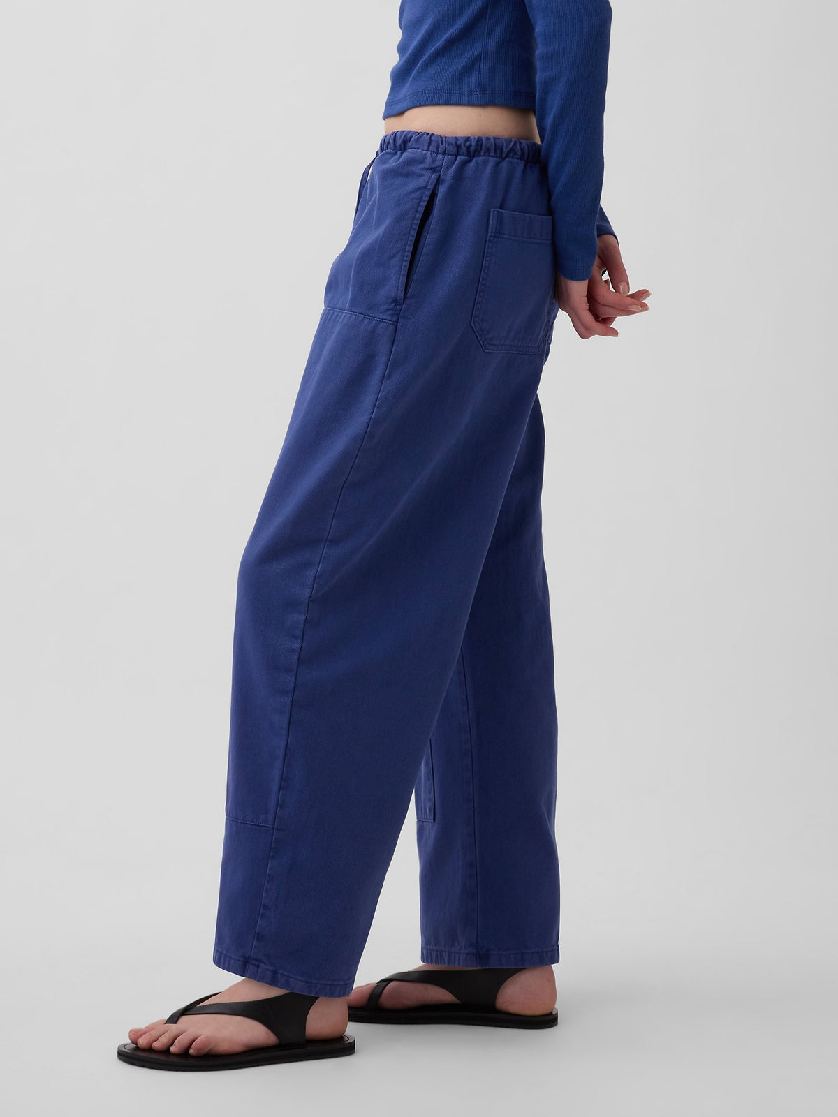 Kobalt Mavisi Easy Double-knee Barrel Pantolon