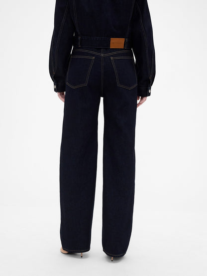 Koyu Mavi Gap × Victoria Beckham High Rise Straight Jean Pantolon