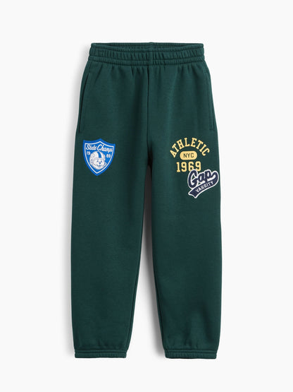 Koyu Yeşil Vintagesoft Varsity Logo Eşofman Altı