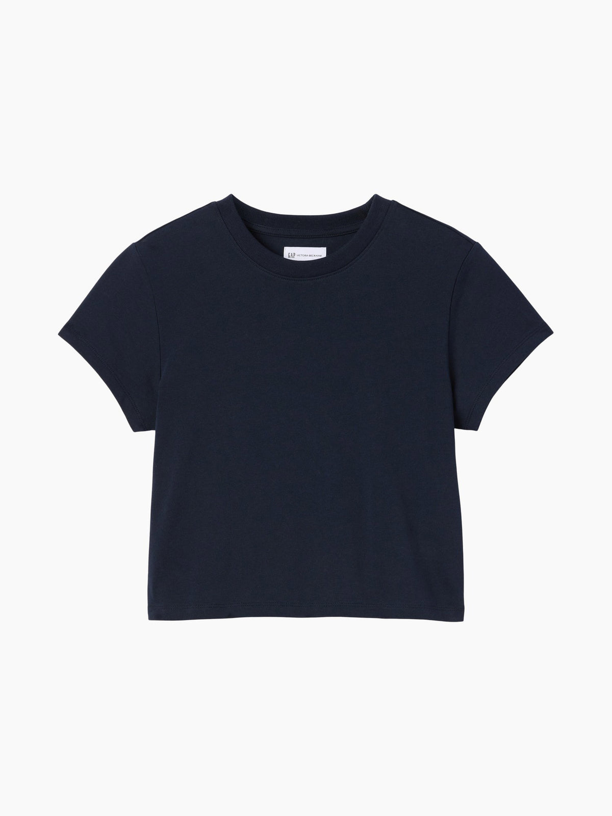 Lacivert Gap × Victoria Beckham Organik Pamuk Logo Crop T-shirt