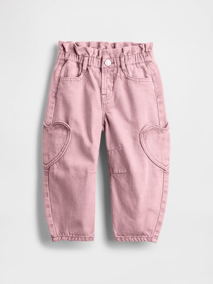 Pembe Kalp Cep Detaylı Horseshoe Jean Pantolon