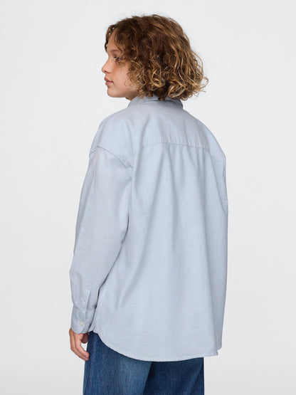 Açık Mavi Mini Gap Logo Oxford Gömlek
