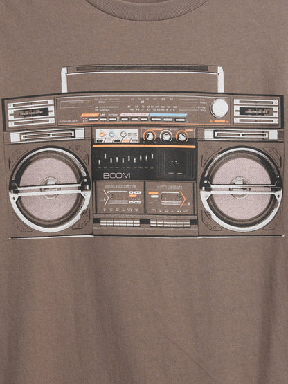 Haki Grafik Baskılı T-shirt