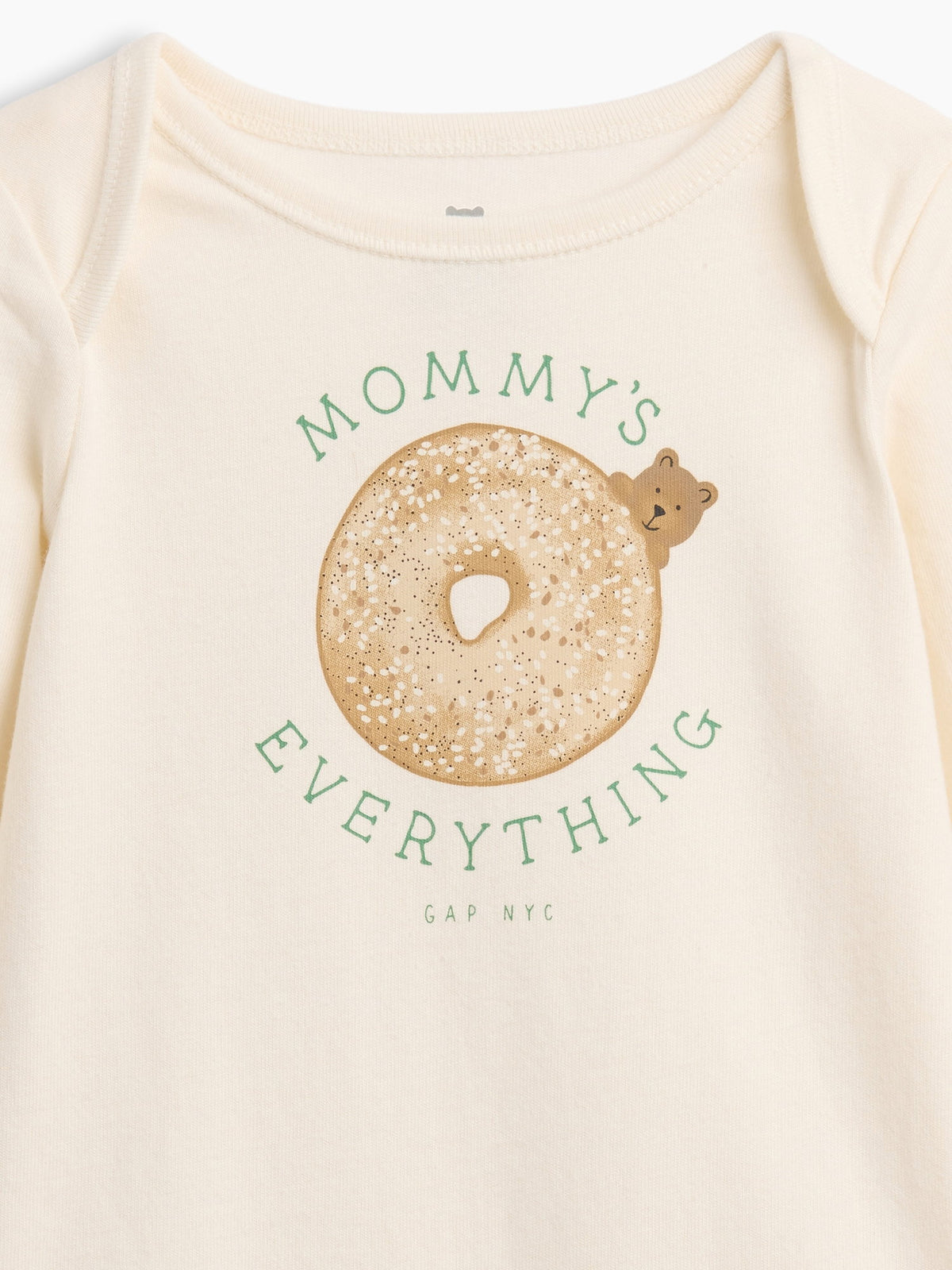 Ekru First Favorites Organik Pamuk Grafik Baskılı Bodysuit