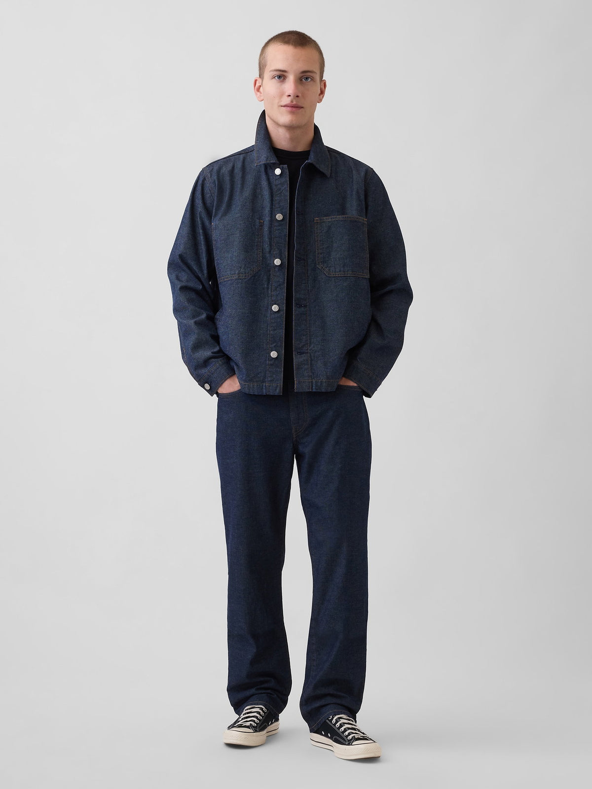 Koyu Mavi Relaxed Straight Jean Pantolon