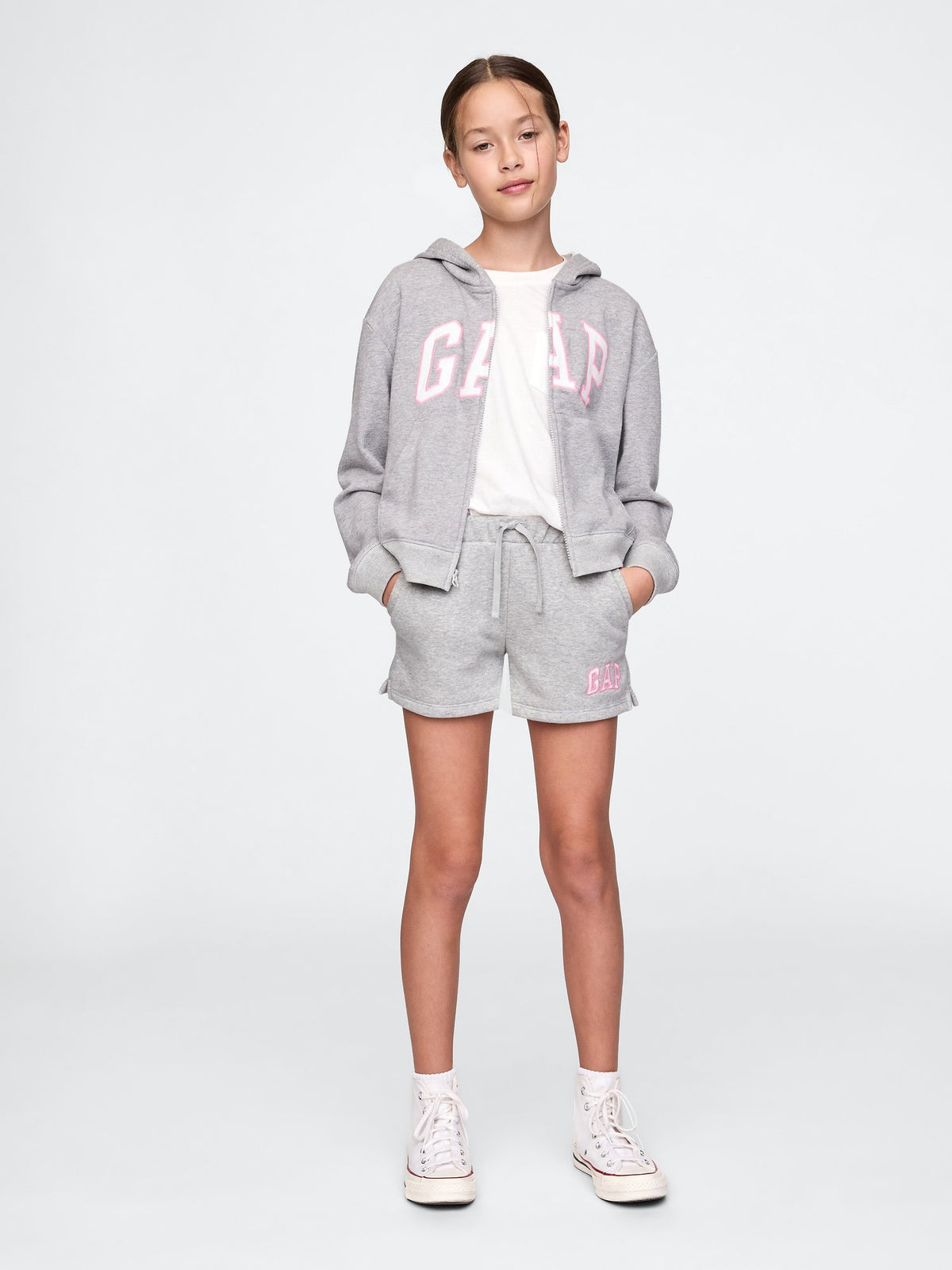 Pembe Gap Logo Havlu Kumaş Pull-on Şort