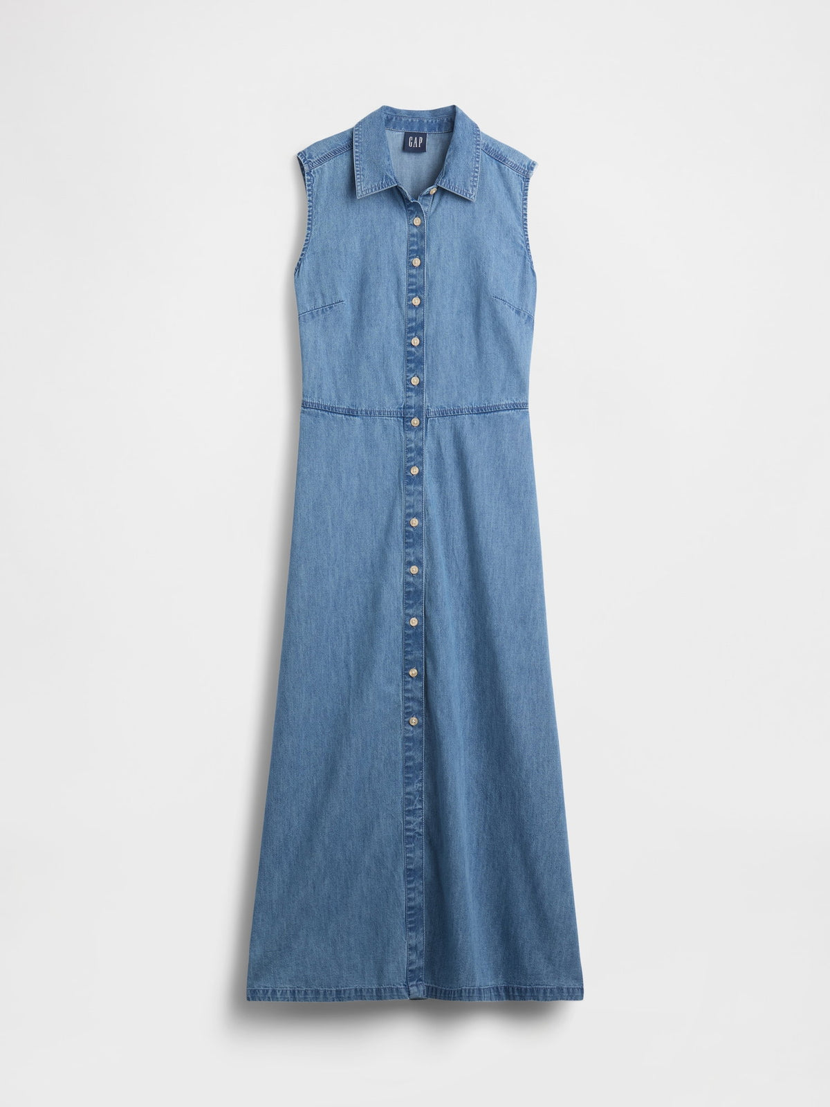 Mavi Ultrasoft Denim Maxi Gömlek Elbise