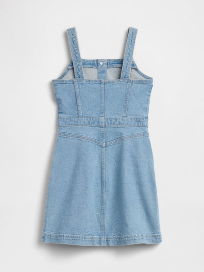 Açık Mavi Denim Elbise