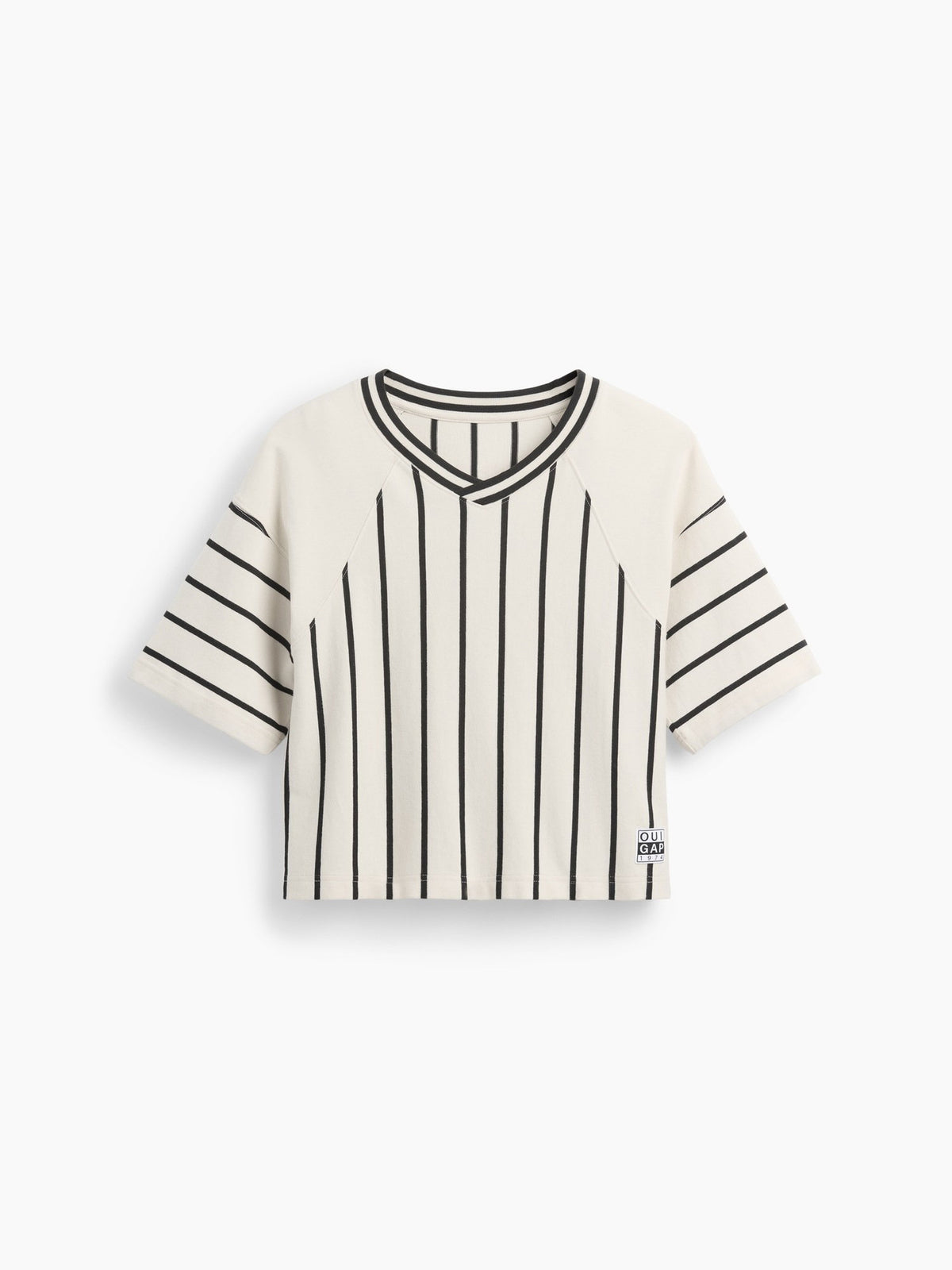 Kırık Beyaz Ouigap Heavyweight Crop T-shirt