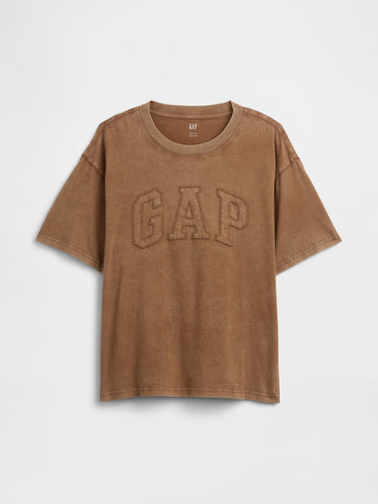 Kahverengi Everyday Soft Boxy Gap Logo T-shirt