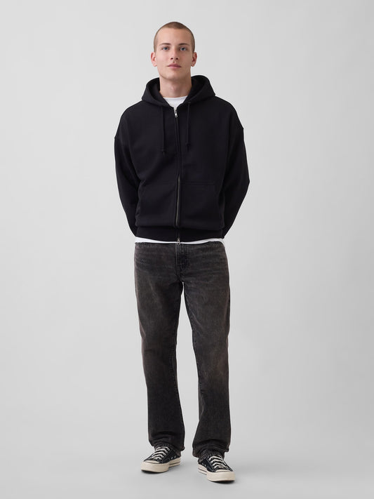 Siyah Relaxed Straight Jean Pantolon