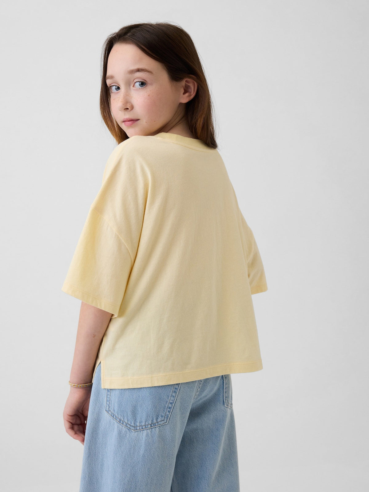 Sarı Oversized Grafik Baskılı T-shirt