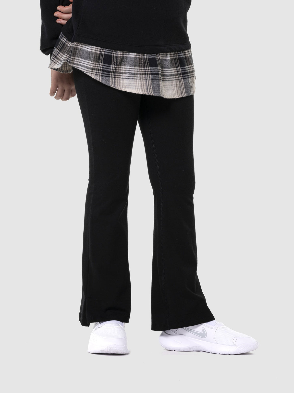 Gri Streç Jersey Legging Flare Tayt