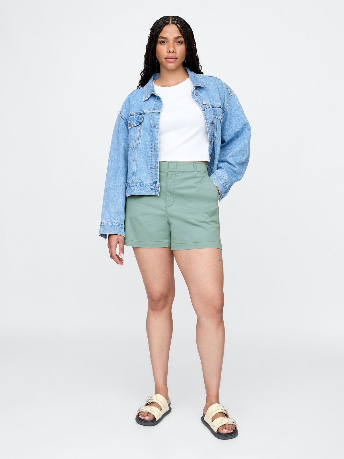 Yeşil Mid Rise Downtown Khaki Şort