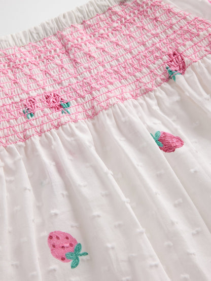 Beyaz Smocked Strawberry Outfit Set