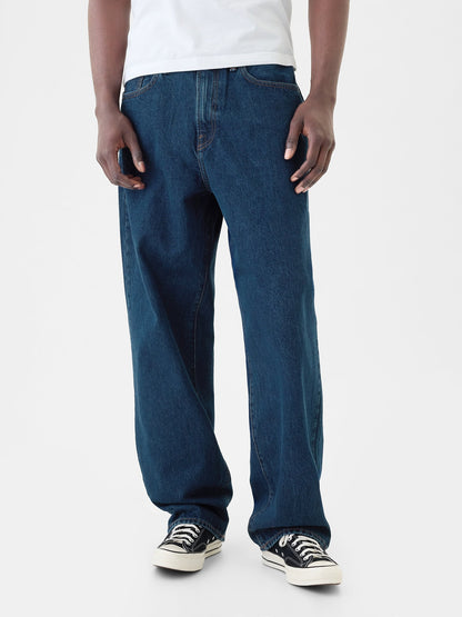 Lacivert Baggy Jean Pantolon