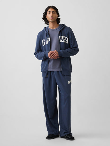 Lacivert Fransız Havlu Kumaş Relaxed Gap 1969 Logo Fermuarlı Sweatshirt