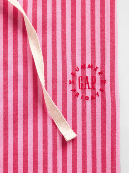 Kırmızı Gap × Summer Fridays Relaxed Poplin Stripe Pijama Altı