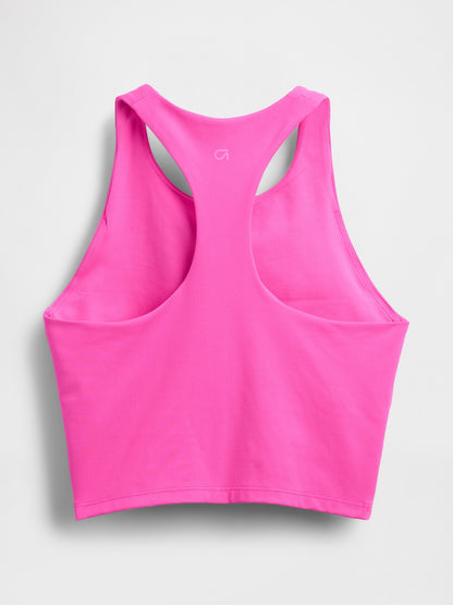 Pembe Halter Yaka Crop Spor Üst
