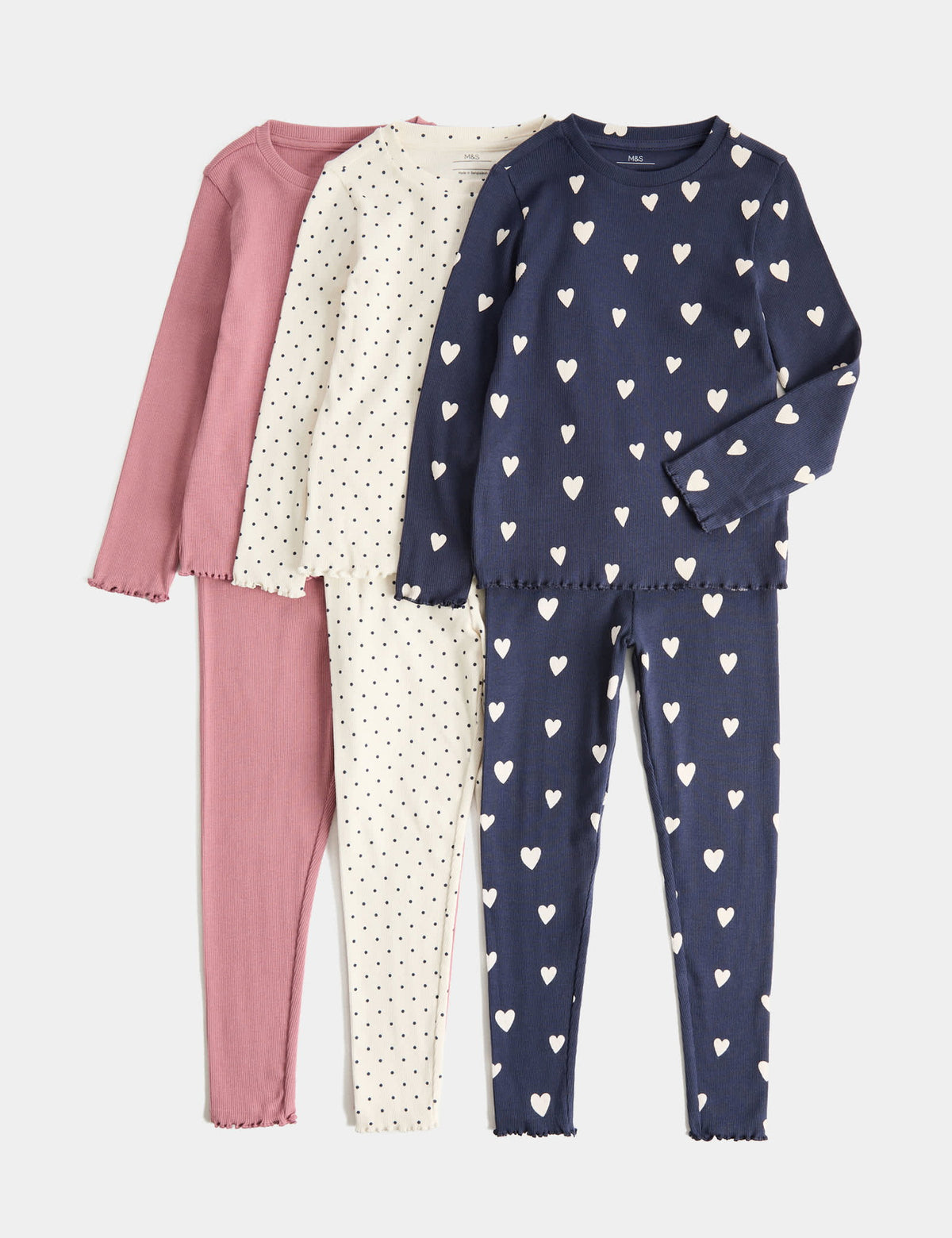 3'lü Pamuk Karışımlı Pijama Seti – 12 Ay-8 Yaş