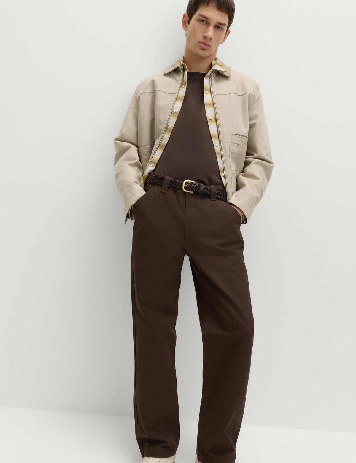 Saf Pamuk Loose Fit Utility Pantolon
