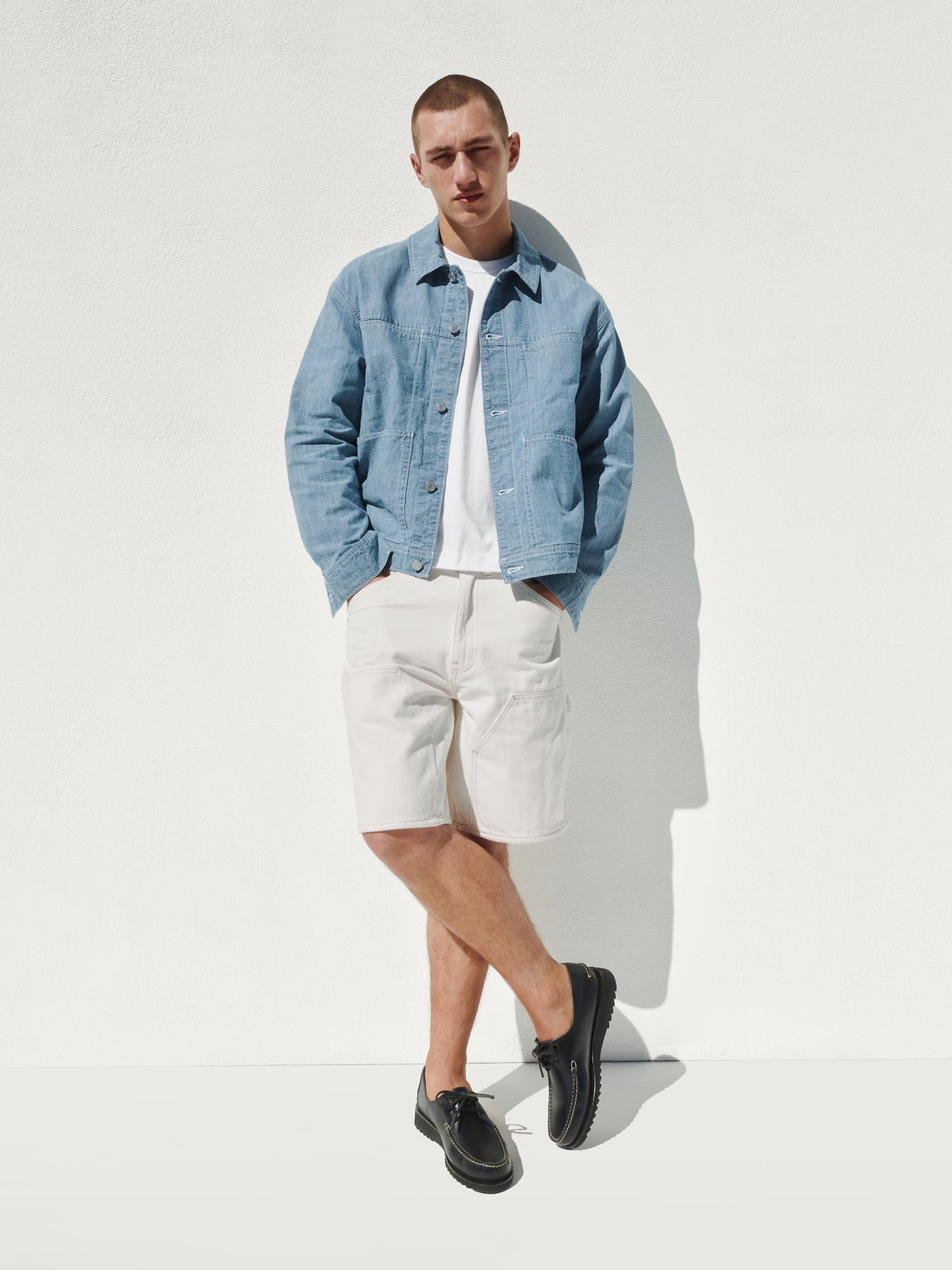 Krem 9 Loose Denim Carpenter Şort