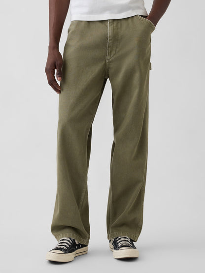 Yeşil Ultrasoft Baggy Carpenter Jean Pantolon