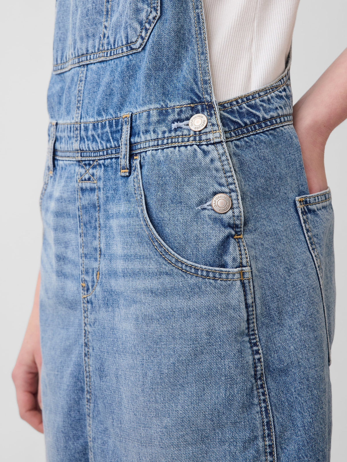 Açık Mavi Denim Mini Salopet