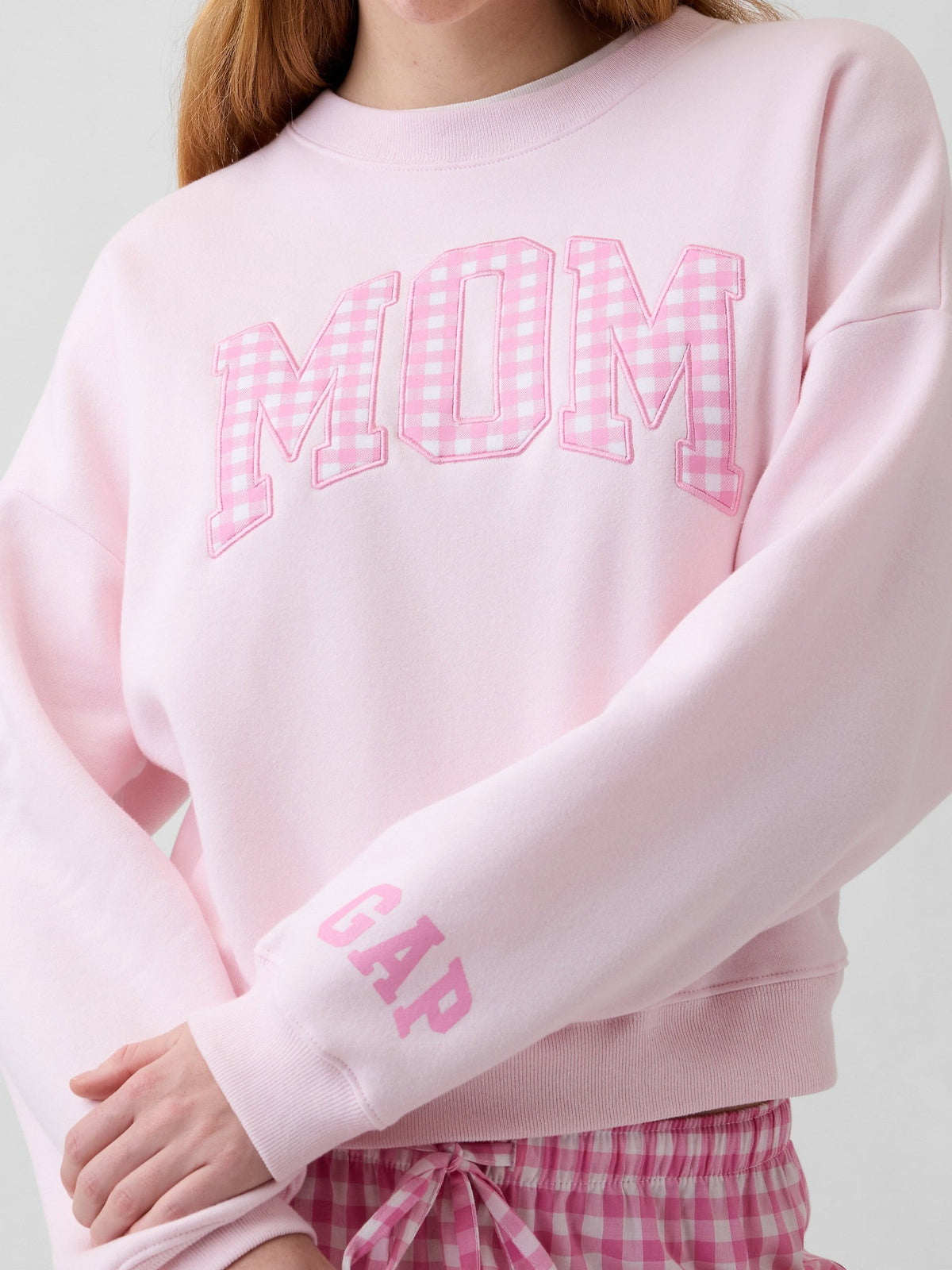Açık Pembe Oversized Wedge Grafik Baskılı Sweatshirt