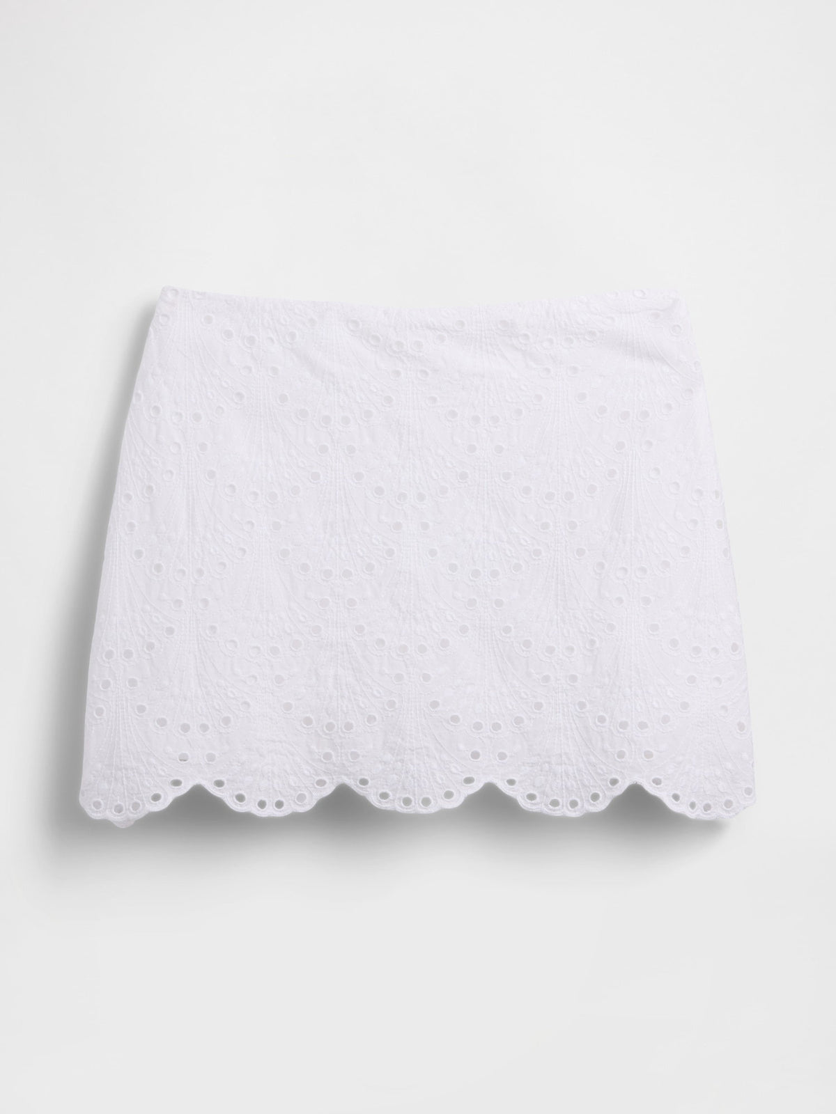 Beyaz Eyelet Mini Şort Etek
