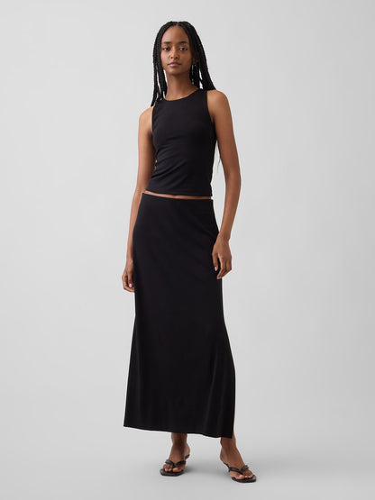 Siyah Crop Halter Tank Top