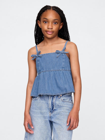 Mavi Denim Askılı Peplum Bluz