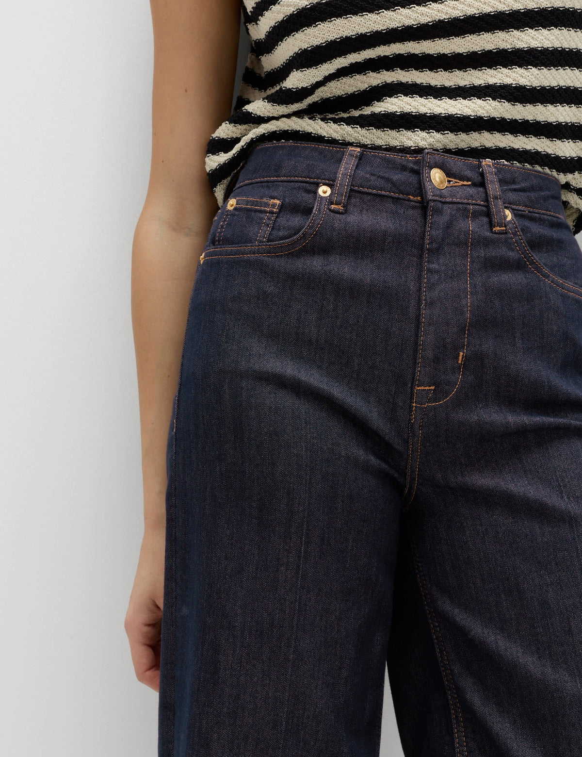 Yüksek Bel Wide Leg Jean Pantolon