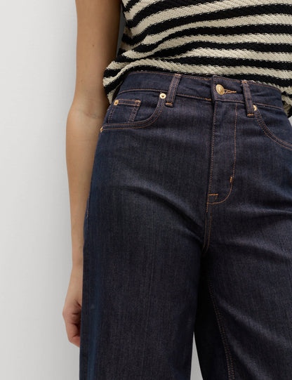 Yüksek Bel Wide Leg Jean Pantolon