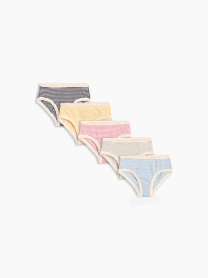 Çok Renkli Organik Stretch Pamuk Bikini Külot (5'li)