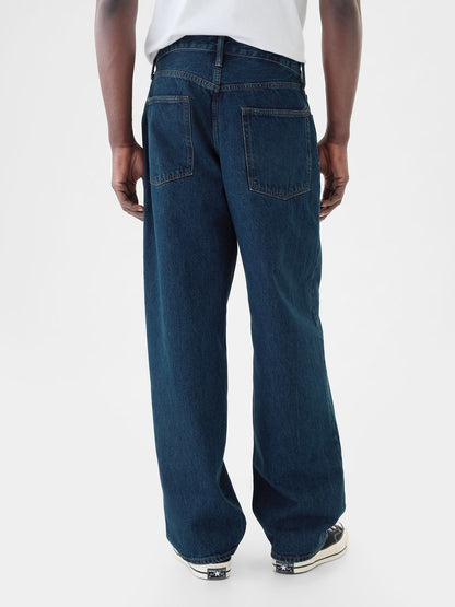 Lacivert Baggy Jean Pantolon