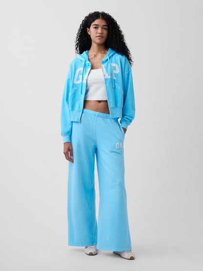 Açık Mavi Gap Logo Fransız Havlu Kumaş Wide-leg Joggers